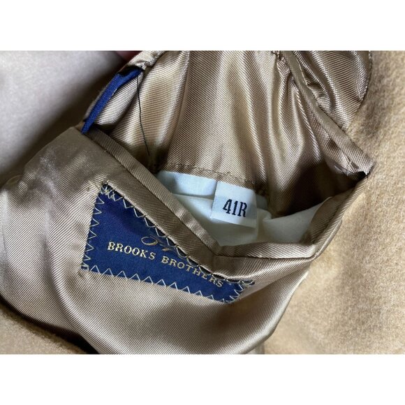 Brooks Brothers 346 Mens Camel Hair Blazer Jacket Size 41R Sports Coat Beige Vtg - Picture 4 of 16